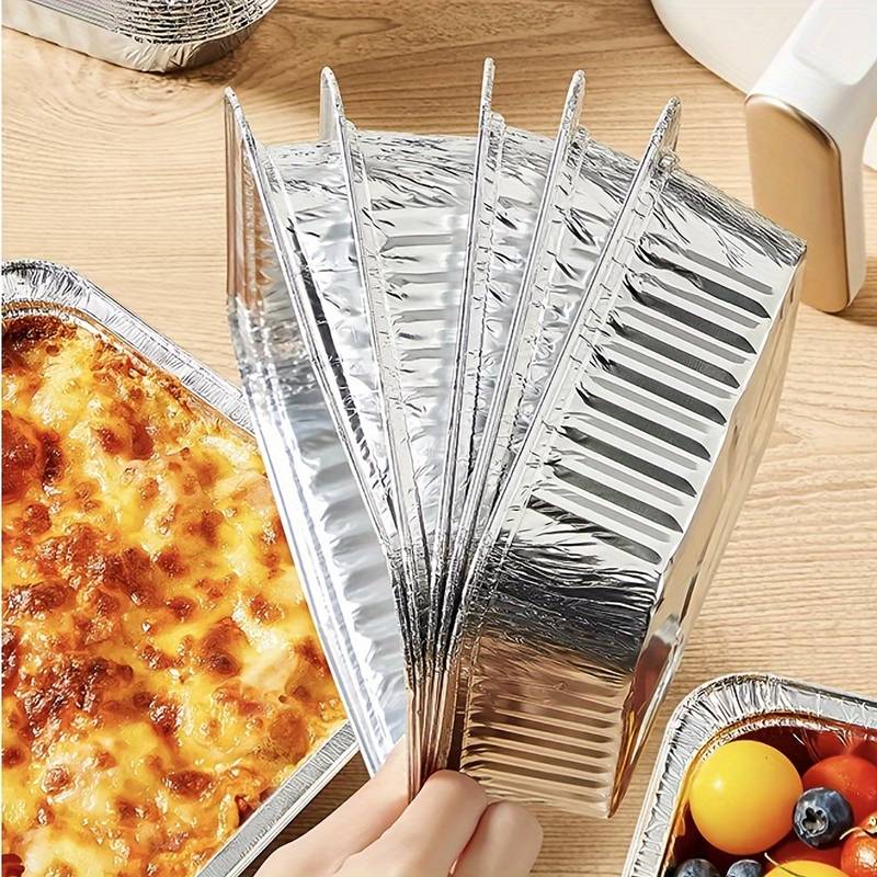 Set Of 10 Aluminum Foil Plates, Disposable Aluminum Frying Container, Kitchen Oil Absorbing Paper Container, Multipurpose Tin Foil Pad Set Of 10 Aluminum Foil Plates, Disposable Aluminum Frying Container, Kitchen Oil Absorbing Paper Container, Multipurpose Tin Foil Pad